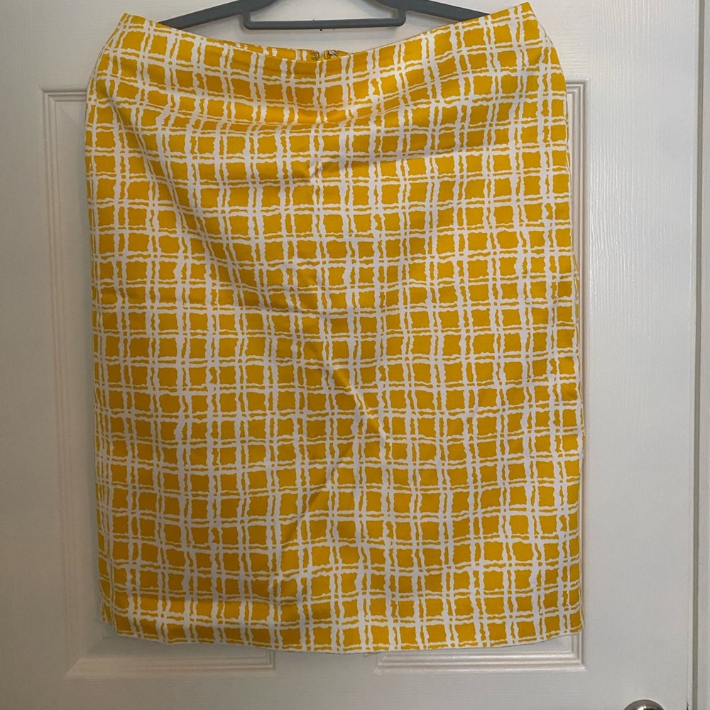 Talbots Yellow/Gold Print Skirt
